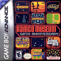 Namco Museum 50th Anniversary box art for GameBoy Advance